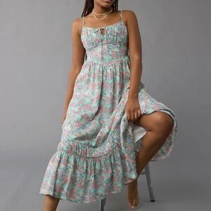 AE Corset Tiered Midi Dress